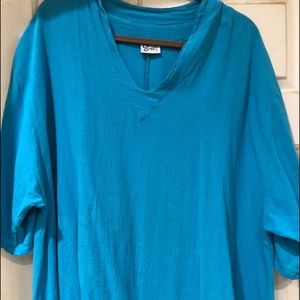 Oh My Gauze turquoise top OSFM